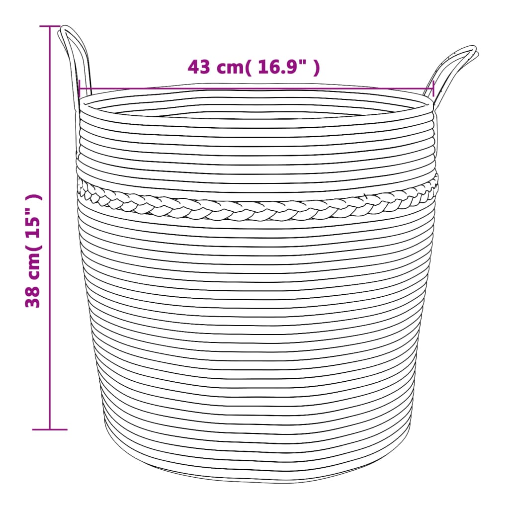 vidaXL Aufbewahrungskorb Grau und Weiß Ø43x38 cm Baumwolle