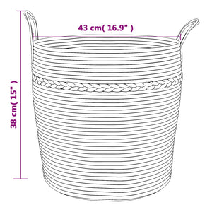 vidaXL Aufbewahrungskorb Grau und Weiß Ø43x38 cm Baumwolle