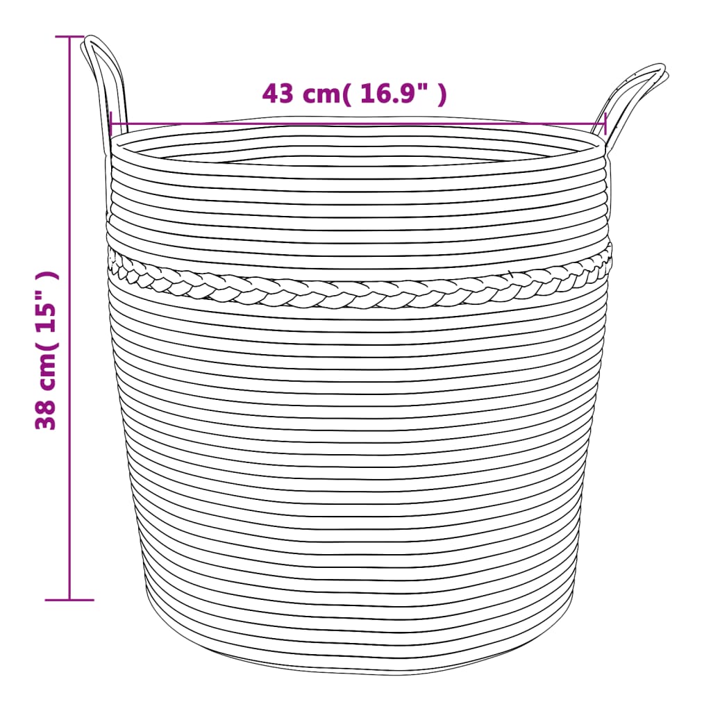 vidaXL Aufbewahrungskorb Braun und Weiß Ø43x38 cm Baumwolle