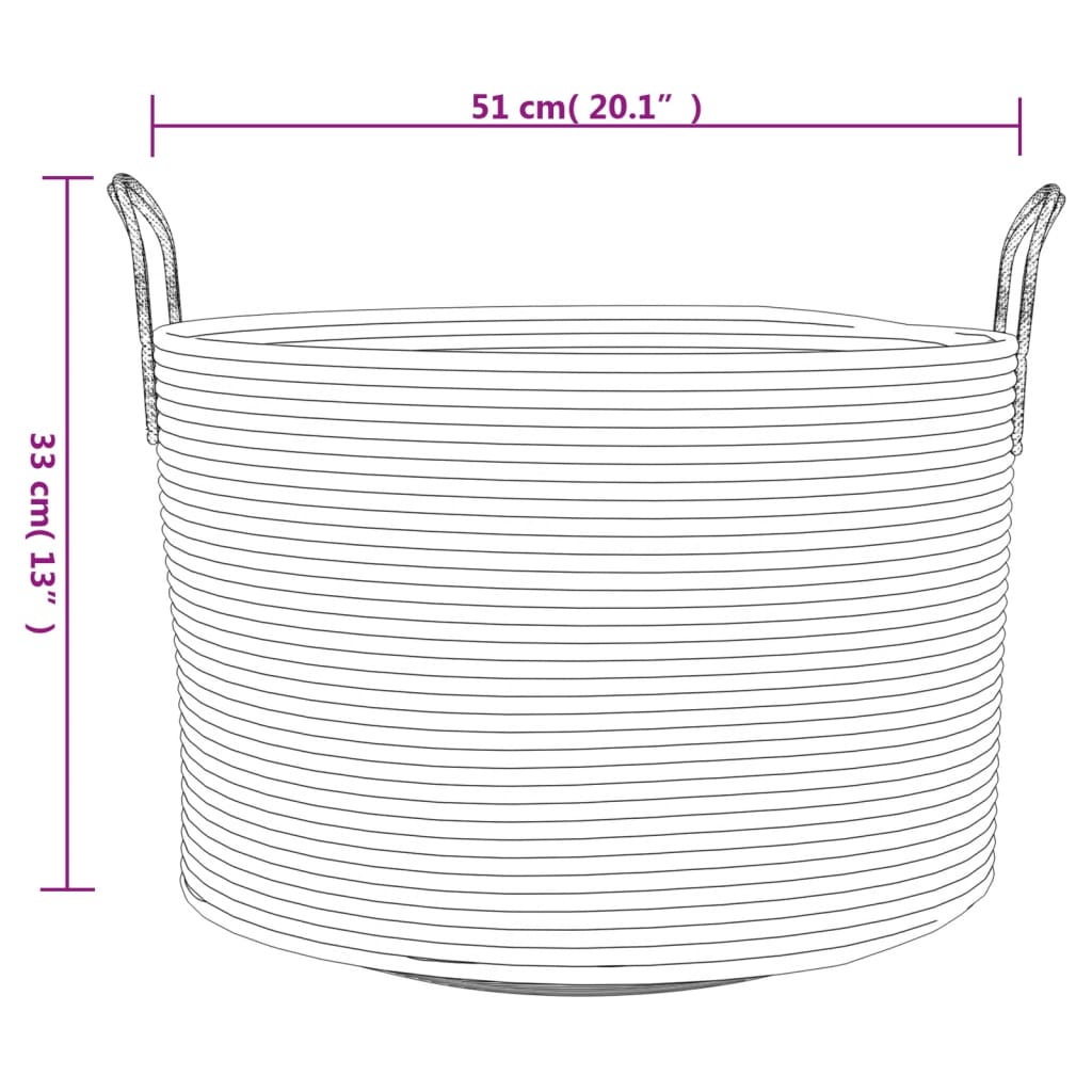 Aufbewahrungskorb Grau und Weiß Ø51x33 cm Baumwolle Stilecasa