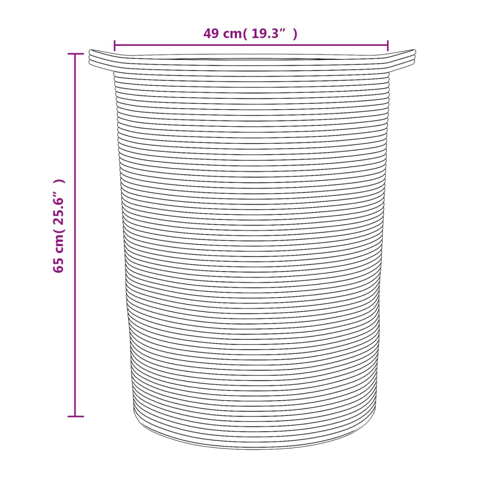 vidaXL Aufbewahrungskorb Grau und Weiß Ø49x65 cm Baumwolle