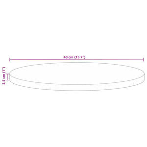 vidaXL Tischplatte Ø 40x2,5 cm Rund Altholz Massiv