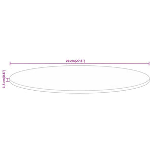 vidaXL Tischplatte Ø 70x1,5 cm Rund Altholz Massiv