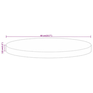 vidaXL Tischplatte Ø 40x3,8 cm Rund Altholz Massiv