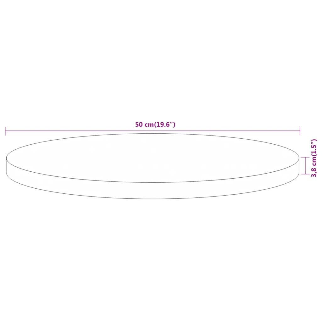 vidaXL Tischplatte Ø50x3,8 cm Rund Massivholz Akazie