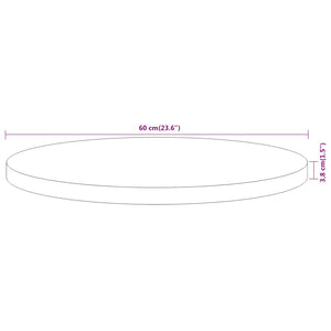 vidaXL Tischplatte Ø60x3,8 cm Rund Massivholz Akazie