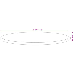 vidaXL Tischplatte Ø80x3,8 cm Rund Massivholz Akazie