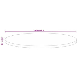 Tischplatte Ø 70x2,5 cm Rund Massivholz Mango Stilecasa