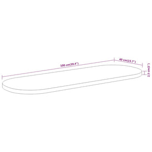 vidaXL Tischplatte 100x40x2,5 cm Oval Massivholz Akazie