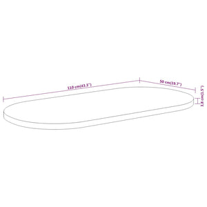 vidaXL Tischplatte 110x50x3,8 cm Oval Massivholz Akazie