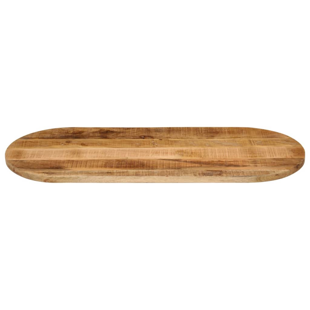 vidaXL Tischplatte 100x40x3,8 cm Oval Raues Massives Mangoholz