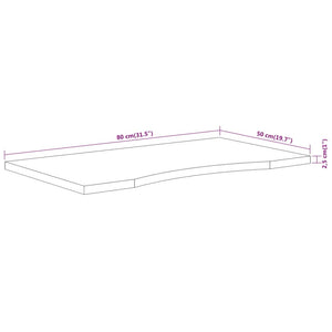 vidaXL Schreibtischplatte 80x50x2,5 cm Rechteckig Massivholz Akazie