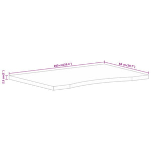 vidaXL Schreibtischplatte mit Aussparung 100x50x2,5cm Massivholz Mango