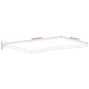 vidaXL Schreibtischplatte mit Aussparung 110x50x2,5cm Massivholz Mango