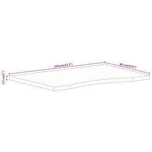 vidaXL Schreibtischplatte mit Aussparung 110x60x2,5cm Massivholz Mango