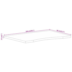 vidaXL Schreibtischplatte mit Aussparung 100x80x2,5cm Massivholz Mango