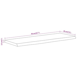 vidaXL Wandregal 50x20x2,5 cm Rechteckig Massivholz Akazie Baumkante