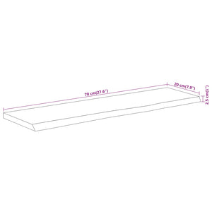 vidaXL Wandregal 70x20x2,5 cm Rechteckig Massivholz Akazie Baumkante