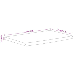 vidaXL Wandregal 70x40x2,5 cm Rechteckig Massivholz Akazie Baumkante