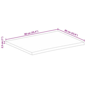 vidaXL Tischplatte mit Baumkante 90x60x2,5 cm Massivholz Mango