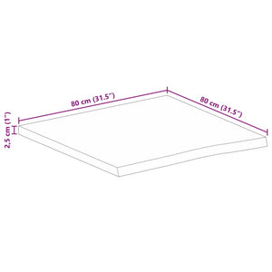 vidaXL Tischplatte mit Baumkante 80x80x2,5 cm Massivholz Mango