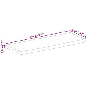 vidaXL Tischplatte mit Baumkante 90x40x3,8 cm Massivholz Mango