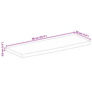 vidaXL Tischplatte mit Baumkante 90x20x3,8 cm Massivholz Mango