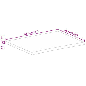 vidaXL Tischplatte mit Baumkante 80x60x3,8 cm Massivholz Mango