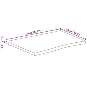 vidaXL Tischplatte mit Baumkante 70x60x2,5 cm Massivholz Mango