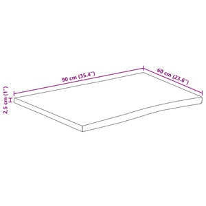 vidaXL Tischplatte mit Baumkante 90x60x2,5 cm Massivholz Mango