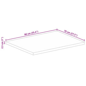 vidaXL Tischplatte 90x70x2,5 cm Rechteckig Altholz Massiv