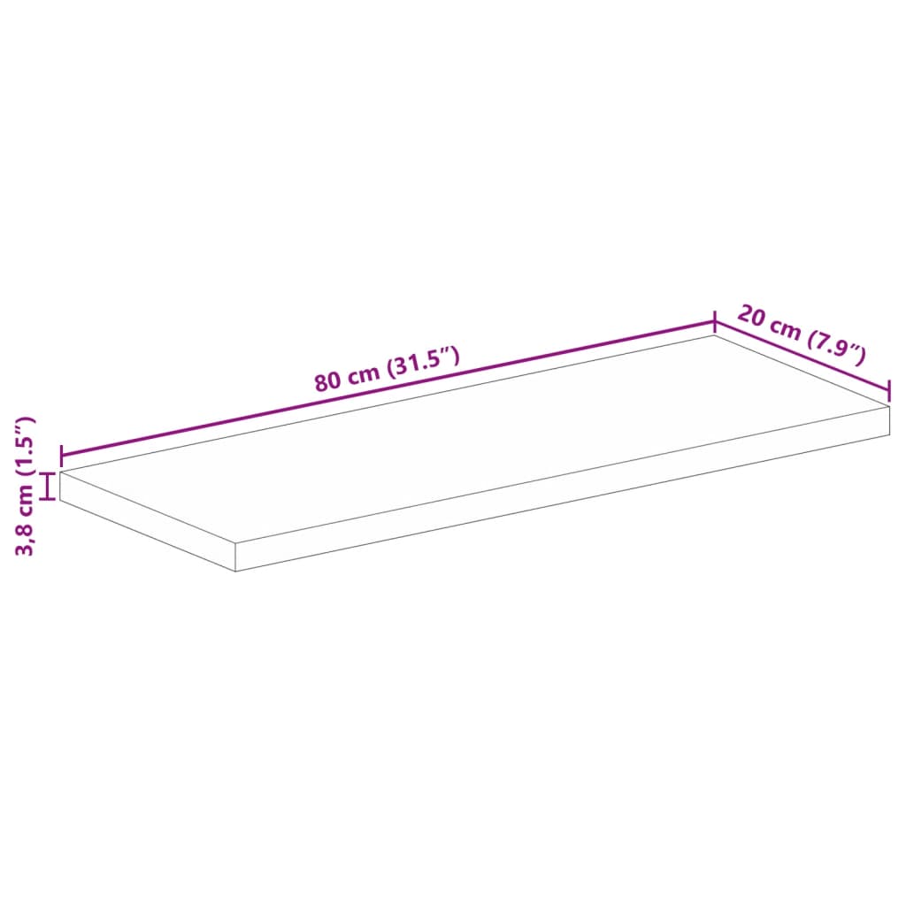 vidaXL Tischplatte 80x20x3,8 cm Rechteckig Altholz Massiv