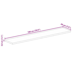 vidaXL Tischplatte 180x20x3,8 cm Rechteckig Altholz Massiv