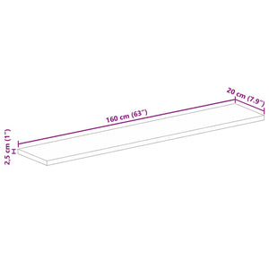 vidaXL Tischplatte 160x20x2,5 cm Rechteckig Raues Massivholz Mango