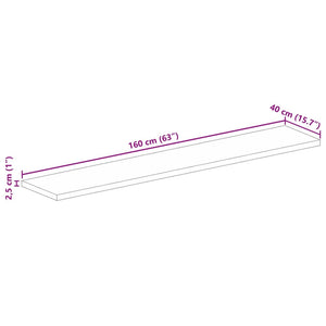 vidaXL Tischplatte 160x40x2,5 cm Rechteckig Raues Massivholz Mango