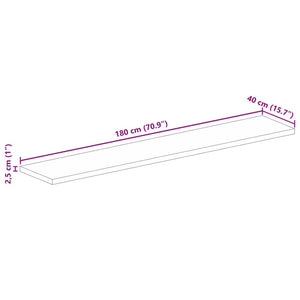 vidaXL Tischplatte 180x40x2,5 cm Rechteckig Massivholz Mango