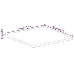 vidaXL Tischplatte 80x80x2,5 cm Quadratisch Massivholz Mango