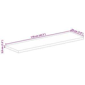 vidaXL Tischplatte 110x20x3,8 cm Rechteckig Massivholz Mango