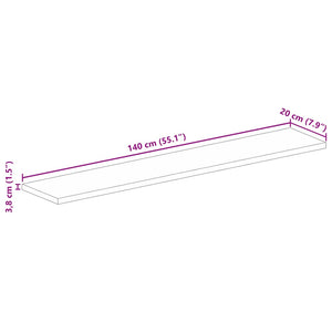 vidaXL Tischplatte 140x20x3,8 cm Rechteckig Massivholz Mango