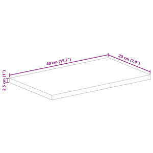 Tischplatte 40x20x2,5 cm Rechteckig Massivholz Mango Stilecasa