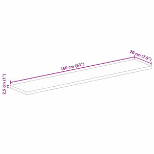 vidaXL Tischplatte 160x20x2,5 cm Rechteckig Massivholz Mango