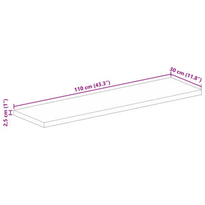 vidaXL Tischplatte 110x30x2,5 cm Rechteckig Massivholz Mango