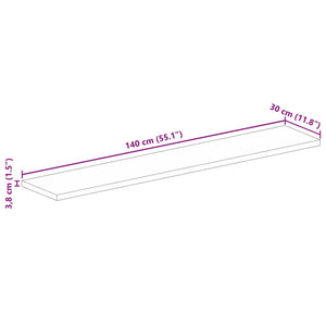 vidaXL Tischplatte 140x30x3,8 cm Rechteckig Massivholz Mango