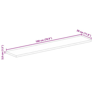 vidaXL Tischplatte 180x30x3,8 cm Rechteckig Massivholz Mango