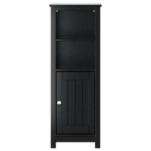 Badschrank BERG Schwarz 40x34x110 cm Massivholz Kiefer Stilecasa