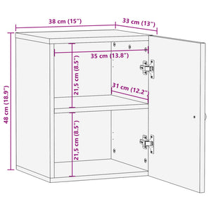 vidaXL Bad-Wandschrank 38x33x48 cm Massivholz Mango