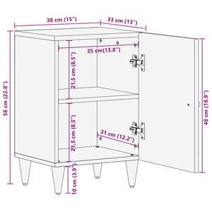 Badschrank 38x33x58 cm Massivholz Mango