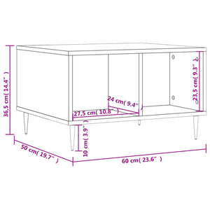 vidaXL Couchtisch Schwarz 60x50x36,5 cm Holzwerkstoff