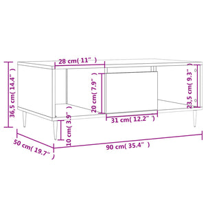 vidaXL Couchtisch Betongrau 90x50x36,5 cm Holzwerkstoff