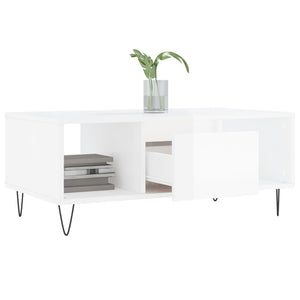 vidaXL Couchtisch Hochglanz-Weiß 90x50x36,5 cm Holzwerkstoff